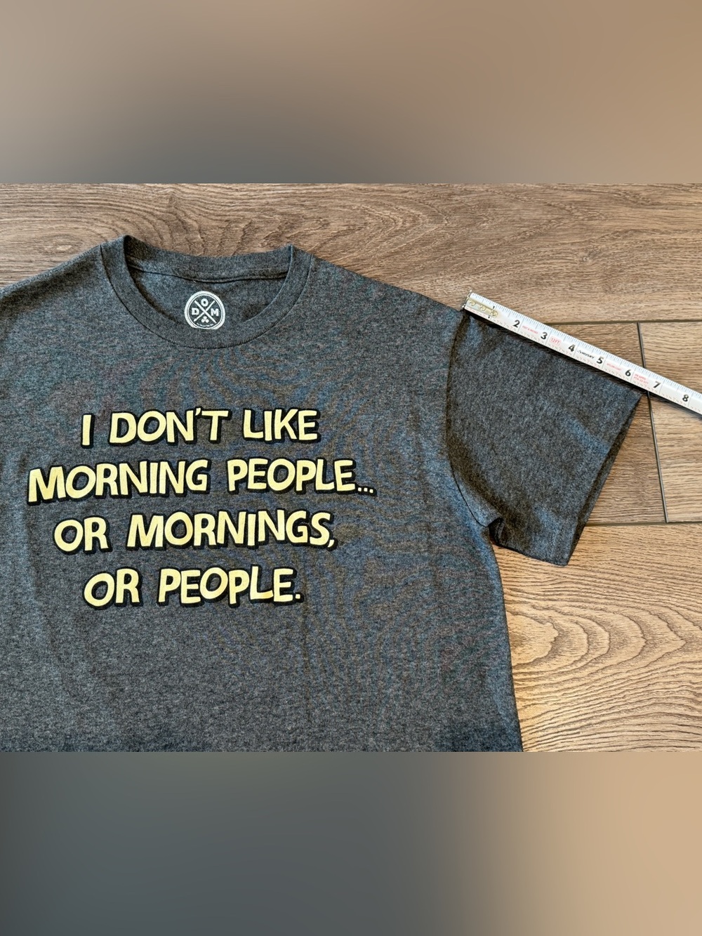 Unisex Graphic Tee - Dark Gray "I Don't Like Morning People.." - Picture 7 of 8